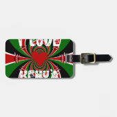I Love Heart Kenya: dynamische vlagkunst Bagagelabel (Voorkant horizontaal)