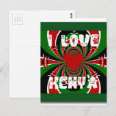 I Love Heart Kenya: dynamische vlagkunst Briefkaart (Voorkant / Achterkant)