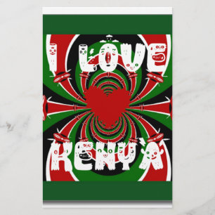 I Love Heart Kenya: dynamische vlagkunst Briefpapier