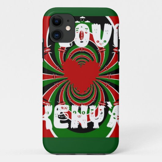 I Love Heart Kenya: dynamische vlagkunst Case-Mate iPhone Case (Achterkant)