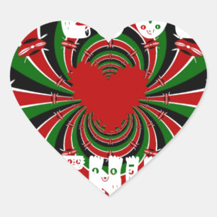 I Love Heart Kenya: dynamische vlagkunst Hart Sticker