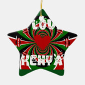 I Love Heart Kenya: dynamische vlagkunst Keramisch Ornament (Voorkant)