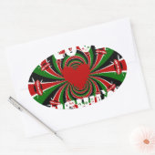 I Love Heart Kenya: dynamische vlagkunst Ovale Sticker (Envelop)