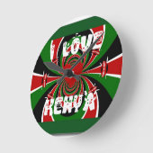 I Love Heart Kenya: dynamische vlagkunst Ronde Klok (Hoek)