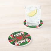 I Love Heart Kenya: dynamische vlagkunst Zandsteen Onderzetter (Zijkant)