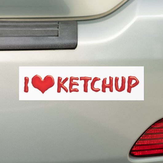 I Love Heart Ketchup - Catsup Lover Bumpersticker (Op auto)