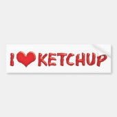 I Love Heart Ketchup - Catsup Lover Bumpersticker (Voorkant)