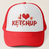 I Love Heart Ketchup - Catsup Lover Trucker Pet (Voorkant)