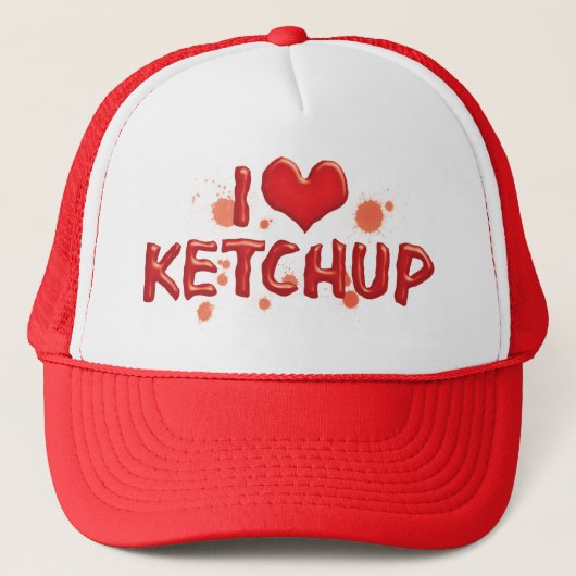 I Love Heart Ketchup - Catsup Lover Trucker Pet (Voorkant)