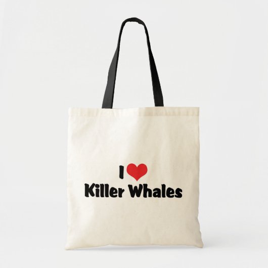 I Love Heart Killer Whales Tote Bag (Voorkant)