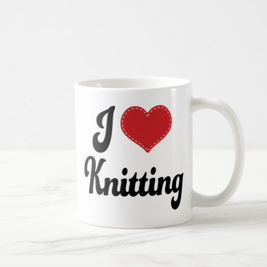 I Love (Heart) Knitting Koffiemok (Rechts)