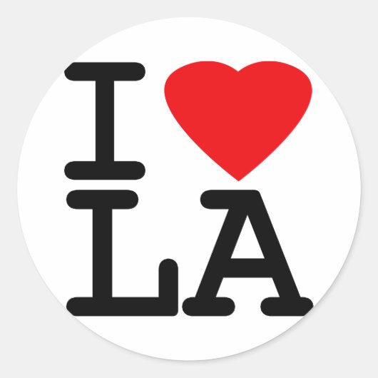 I Love Heart LA Ronde Sticker (Voorkant)