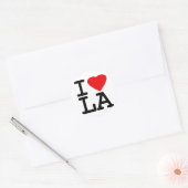 I Love Heart LA Ronde Sticker (Envelop)