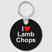 I Love (Heart) Lamb Chops Sleutelhanger (Voorkant)