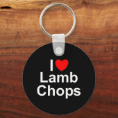 I Love (Heart) Lamb Chops Sleutelhanger (Voorkant)