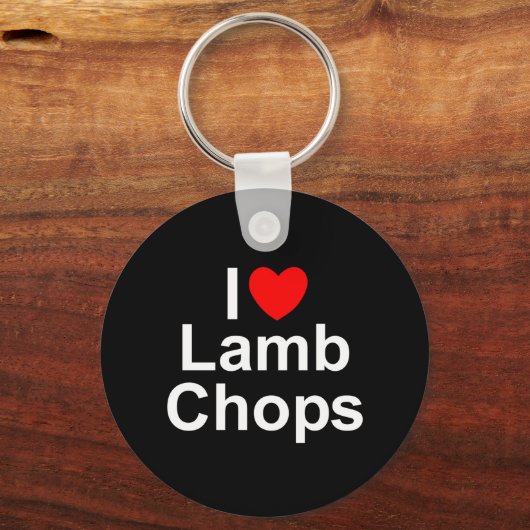 I Love (Heart) Lamb Chops Sleutelhanger (Voorkant)