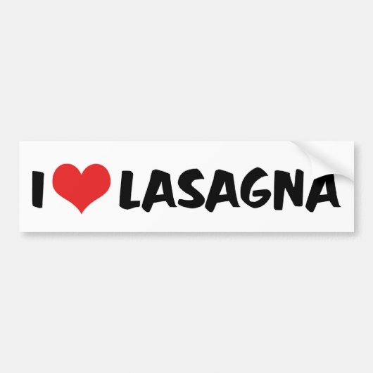 I Love Heart Lasagna - Italiaanse voedselpasta Lov Bumpersticker (Voorkant)