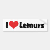 I Love Heart Lemurs Bumpersticker (Voorkant)