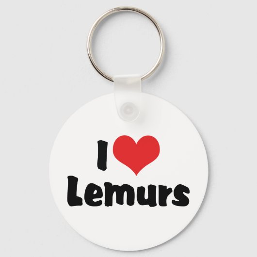 I Love Heart Lemurs Sleutelhanger (Voorkant)
