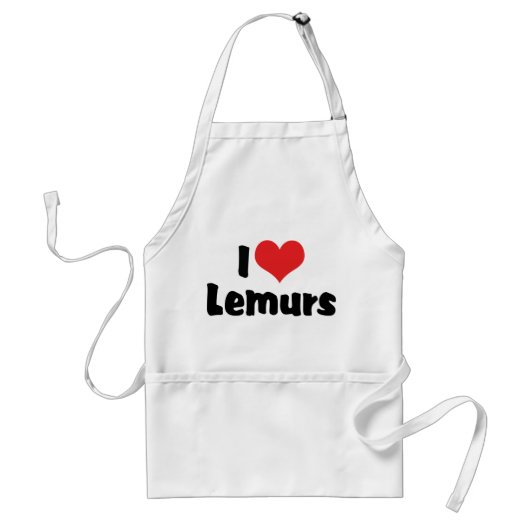 I Love Heart Lemurs Standaard Schort (Voorkant)