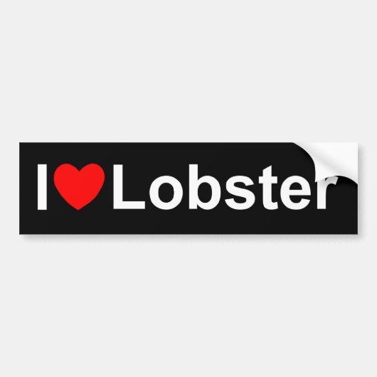 I Love (Heart) Lobster Bumpersticker (Voorkant)