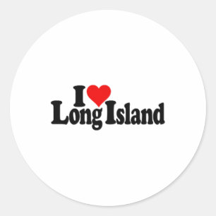 I Love Heart Long Island beroemd gemaakt door 1 Ronde Sticker