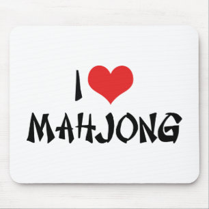 I Love Heart Mahjong - Mah Jong Liefhebber Muismat