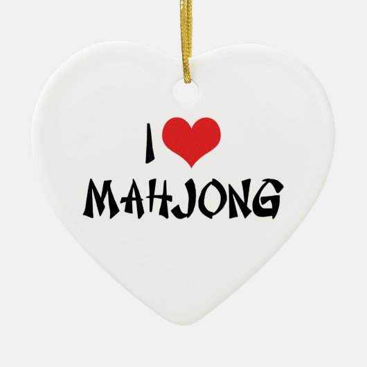 I Love Heart Mahjong - Mah Jong Lover Keramisch Ornament (Voorkant)
