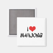 I Love Heart Mahjong - Mah Jong Lover Magneet (Voorkant / Achterkant)