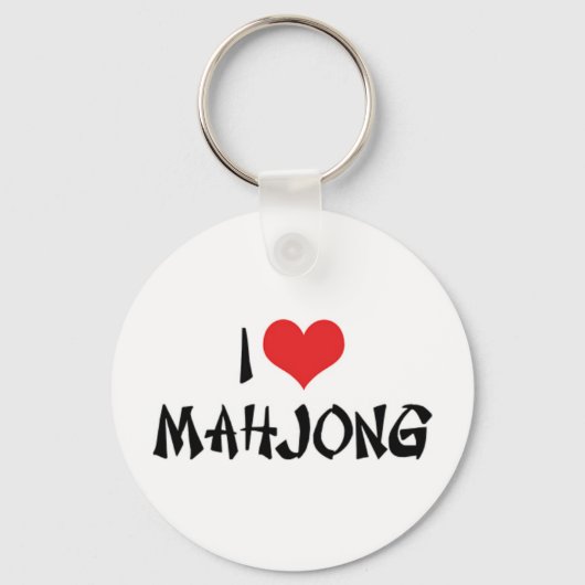 I Love Heart Mahjong - Mah Jong Lover Sleutelhanger (Voorkant)
