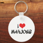 I Love Heart Mahjong - Mah Jong Lover Sleutelhanger (Voorkant)