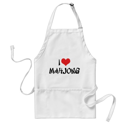 I Love Heart Mahjong - Mah Jong Lover Standaard Schort (Voorkant)