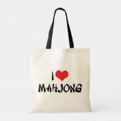 I Love Heart Mahjong - Mah Jong Lover Tote Bag (Achterkant)