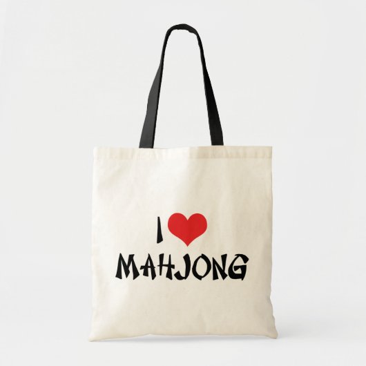I Love Heart Mahjong - Mah Jong Lover Tote Bag (Voorkant)