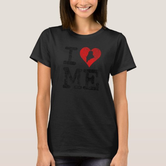 I LOVE HEART MAINE ME Premium T-shirt (Voorkant)