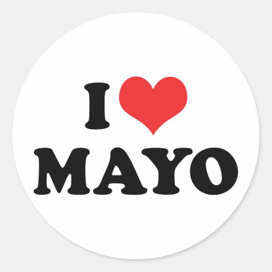 I Love Heart Mayo - Mayonnaise Lover Ronde Sticker (Voorkant)
