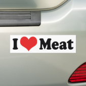I Love Heart Meat - Beef Steak BBQ Lover Bumpersticker (Op auto)