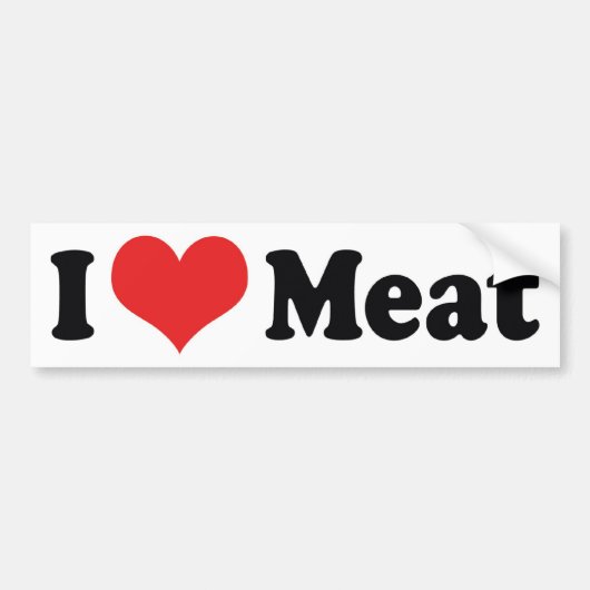 I Love Heart Meat - Beef Steak BBQ Lover Bumpersticker (Voorkant)