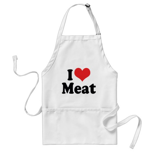 I Love Heart Meat - Beef Steak BBQ Lover Standaard Schort (Voorkant)