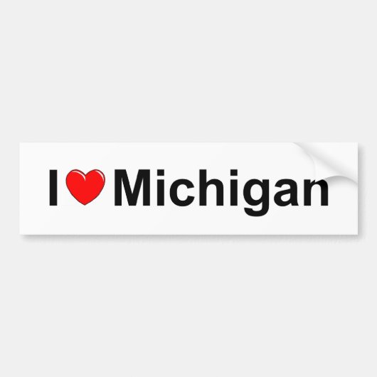 I Love (Heart) Michigan Bumpersticker (Voorkant)