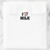 I Love Heart Milk - Koe Juice Dairy Lover Ronde Sticker (Tas)