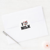 I Love Heart Milk - Koe Juice Dairy Lover Ronde Sticker (Envelop)