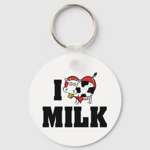 I Love Heart Milk - Koe Juice Dairy Lover Sleutelhanger