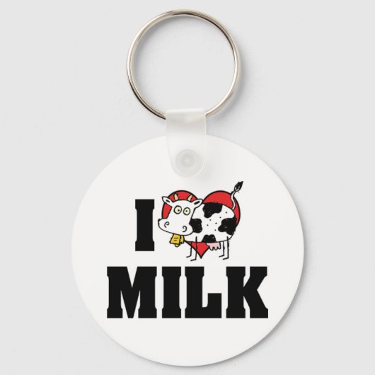 I Love Heart Milk - Koe Juice Dairy Lover Sleutelhanger (Voorkant)