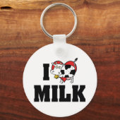 I Love Heart Milk - Koe Juice Dairy Lover Sleutelhanger (Voorkant)
