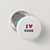 I love heart minimal ronde button 3,2 cm (Voorkant /achterkant)
