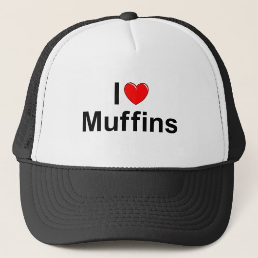I Love (Heart) Muffins Trucker Pet (Voorkant)