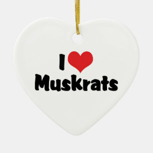 I Love Heart Muskrats Keramisch Ornament