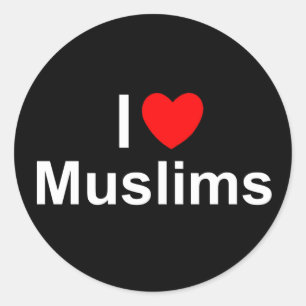 I Love (Heart) Muslims Ronde Sticker
