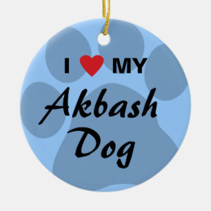 I Love (Heart) My Akbash Dog Keramisch Ornament